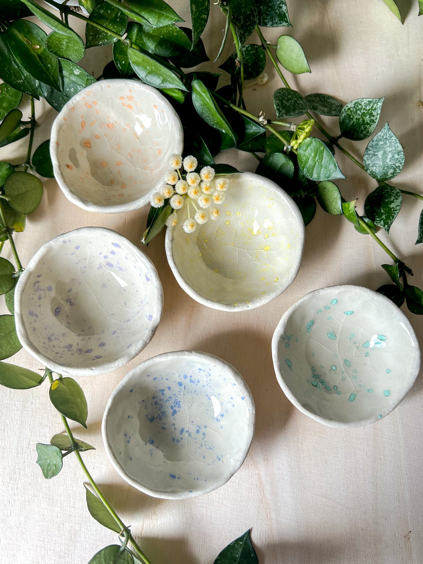 yellow speckled teensy dish