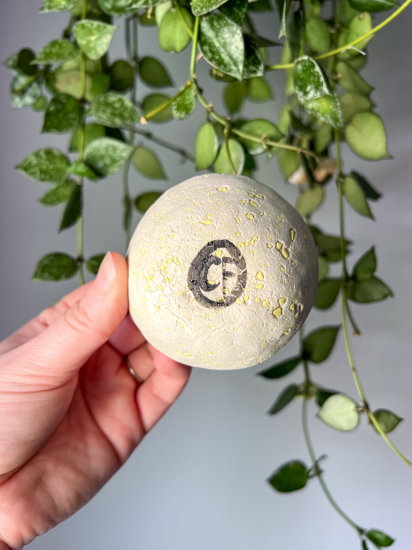 yellow speckled teensy dish