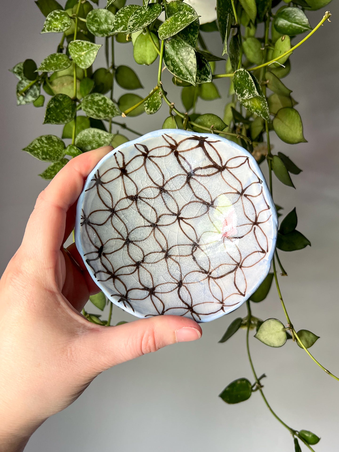 blue pattern trinket dish #1