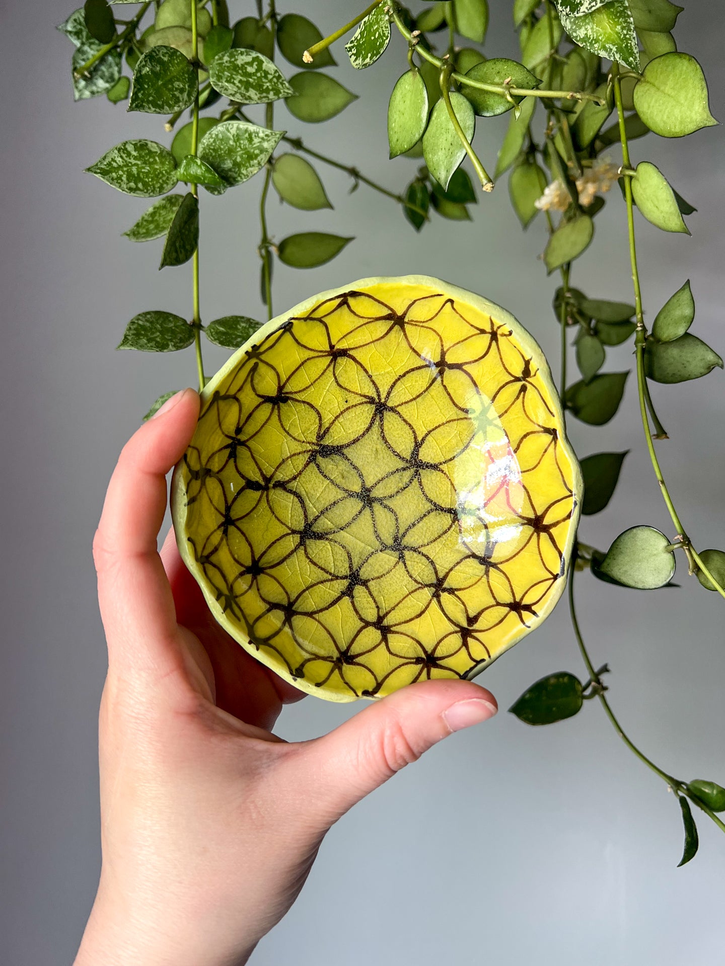 chartreuse pattern trinket dish