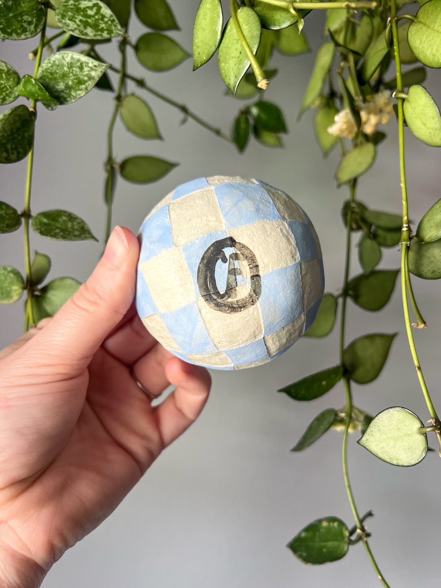 blue + white teensy dish