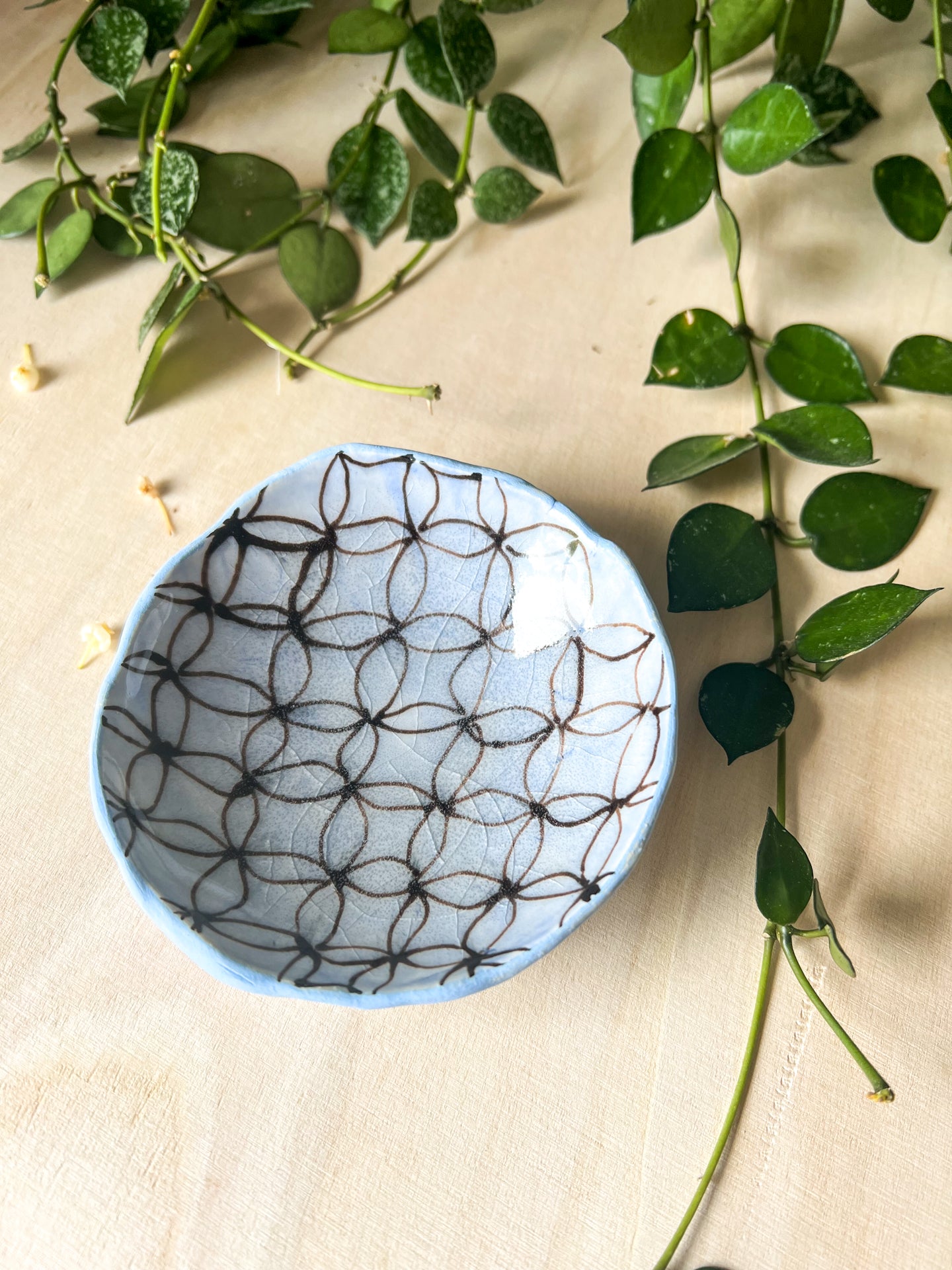 blue pattern trinket dish #1