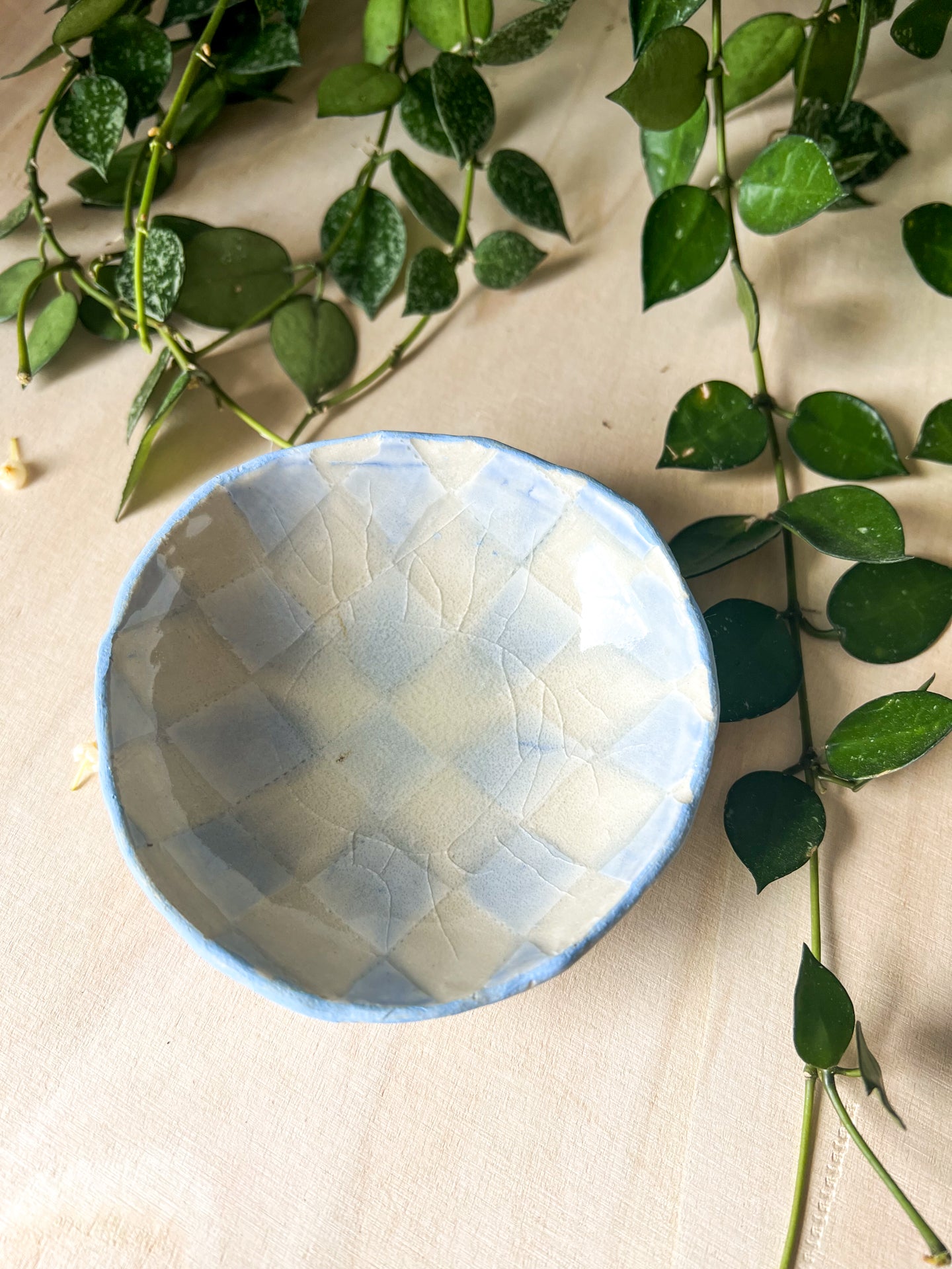 blue and white trinket dish