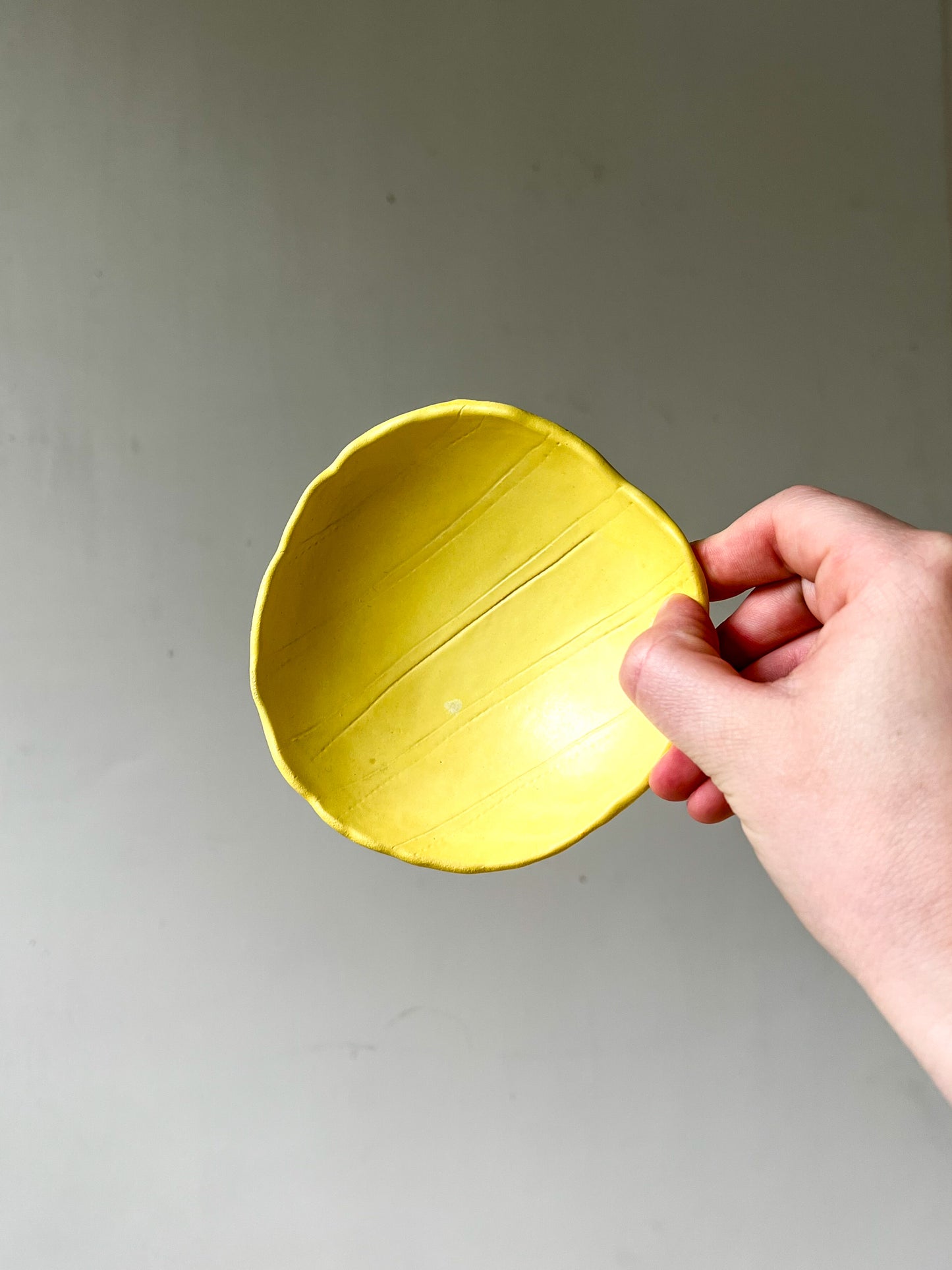 vibrant yellow trinket dish