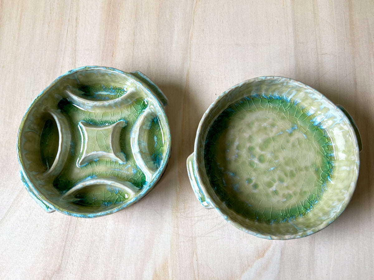 large pet bowl set - with slow feeder!