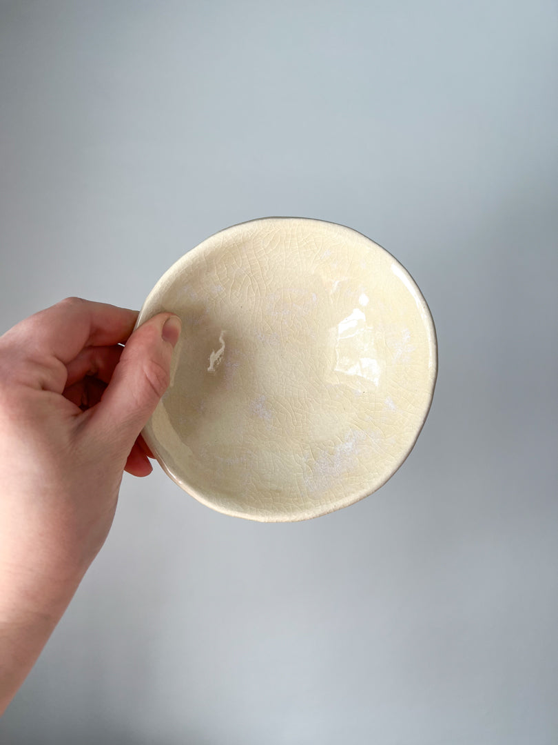 off white patterned trinket dish