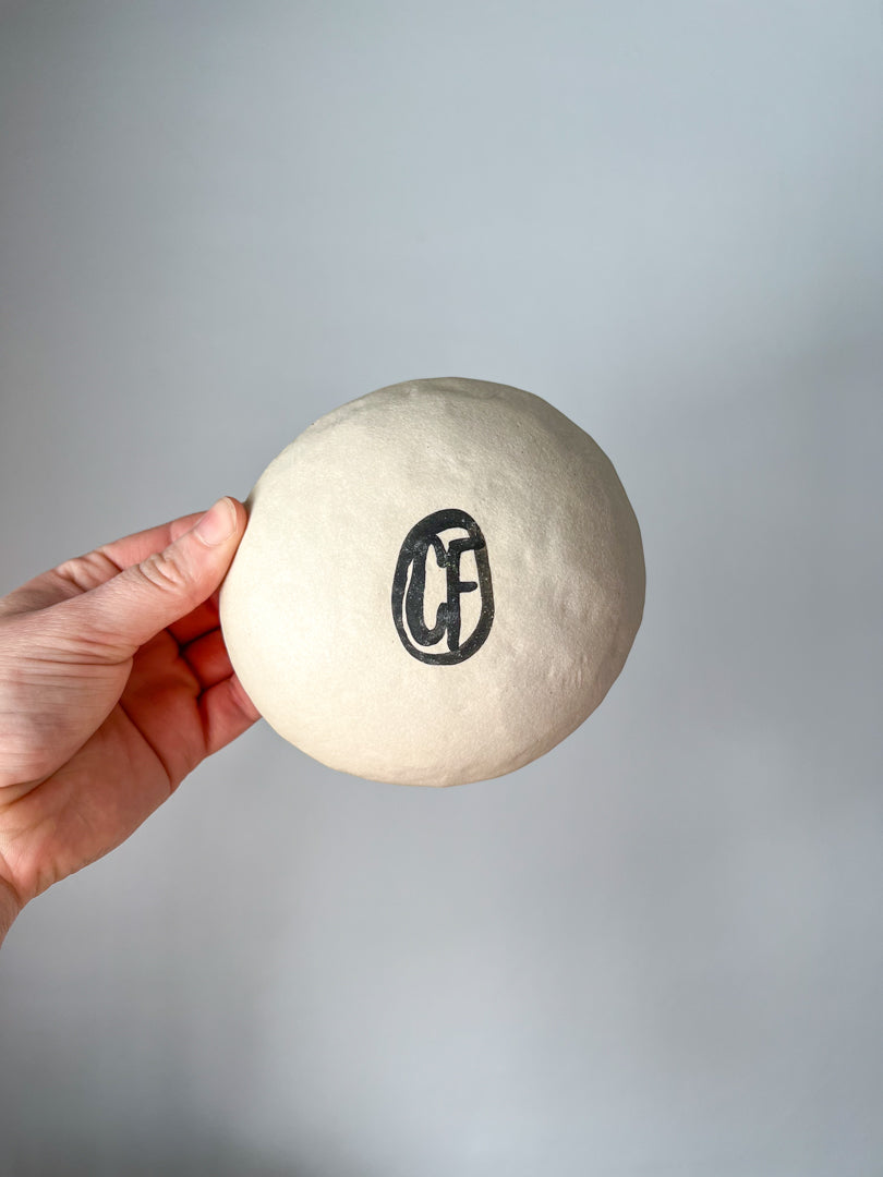 off white patterned trinket dish