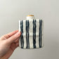 black + white twin stripes flask