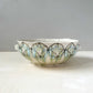 blue sketched pattern oval fruit bowl